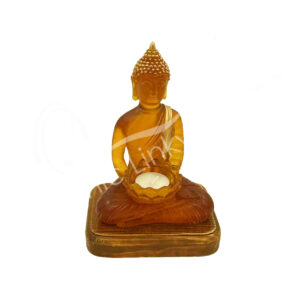 AMBER BUDDHA TEALIGHT HOLDER 5.90 X 4.70 X 9.45"