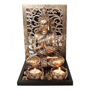 BUDDHA TEALIGHT HOLDER 6.30" X 5.90" X 8.65"
