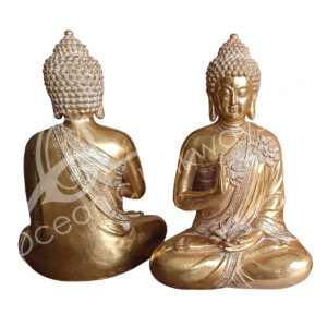 GOLD BUDDHA STATUE 8.25"L X 12.5"H