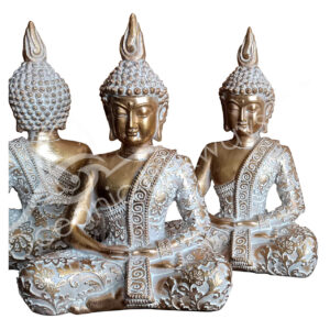 GOLD BUDDHA IN MEDITATION 5.20"L X 7.5"H