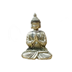 GOLD BUDDHA IN PRAYER STATUE 2.55"L X 3.85"H