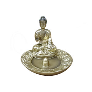 GOLD BUDDHA INCENSE HOLDER 3.15"L X 2.70"H