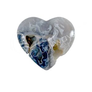 Polished Blue Agate Heart