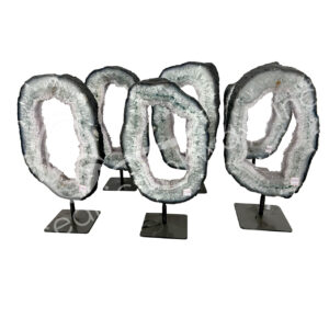 GEODE - AMETHYST WITH GREEN VEIN ON METAL STAND