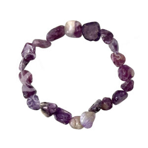 BRACELET - TUMBLED STONES LEPIDOLITE (8 X 12 MM) 7.15-7.25"