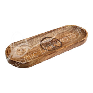 Tree of Life Laser Engraved Oval Mango Wood Incense Holder