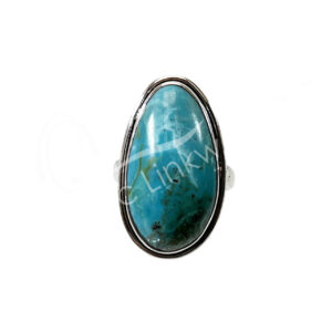 RING - STERLING SILVER TURQUOISE MIXED SHAPES ADJUSTABLE 1-1.25"