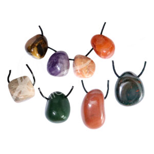 Mixed Tumbled Stones with 2mm Hole Pendant