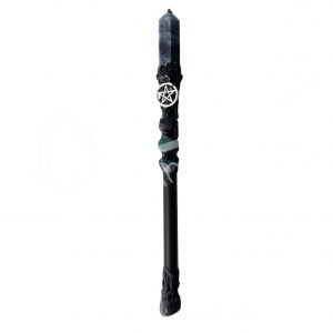 Healing Wand Blue Aventurine Point with Pentacle 10-10.5"