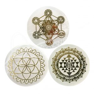 Geometry Design Selenite Charger Plaque
