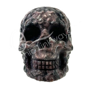 Garnet with Matrix and Détails Skull Carving