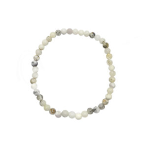 White Opal Beads Elastic Bracelet