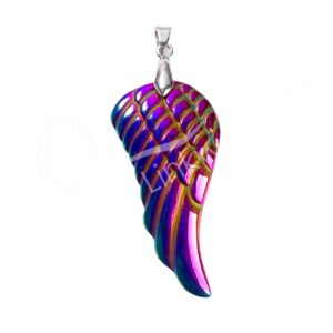 PENDANT - ANGEL WINGS HEMATITE AB (PK 3) 1.75"