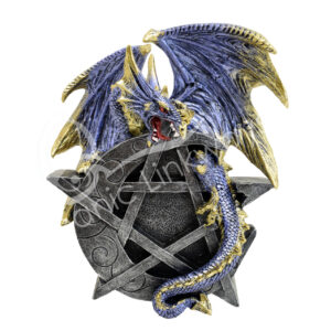 Blue Dragon on Moon Pentacle Statue