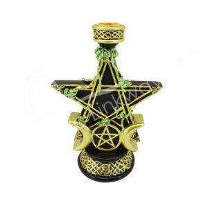 Pentagram Triple Moon Cone Incense Holder