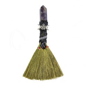 Amethyst Point with Triple Moon Witch's Broom 7.5-to-8"L