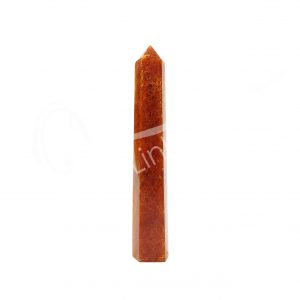 Polished Orange Strawberry Quartz 6 Sides Obelisk