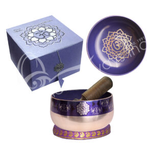 SINGING BOWL - CHAKRA GIFT SET CROWN PURPLE 5"DIA.