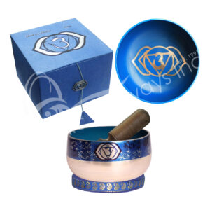 SINGING BOWL - CHAKRA GIFT SET THIRD EYE DARK BLUE 5"DIA.