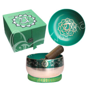 SINGING BOWL - CHAKRA GIFT SET HEART GREEN 5"DIA.