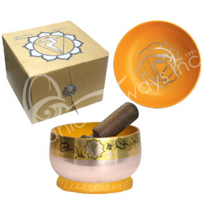 SINGING BOWL - CHAKRA GIFT SET SOLAR PLEXUS YELLOW 5"DIA.