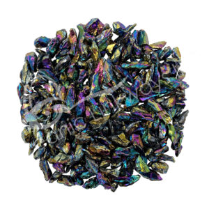 Rough White Plated Black Rainbow AB Amethyst