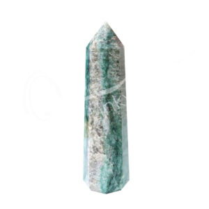Polished Green Aventurine with Quartz Obelisk 6 Sides