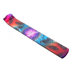 Glass Printed Dream feathers Incense Holder