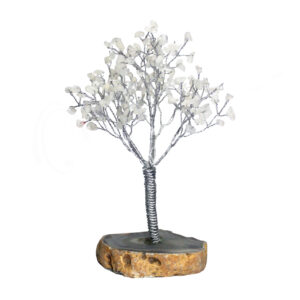 Rainbow Moonstone with Agate Base Gem Tree 7.5" 160 Beads