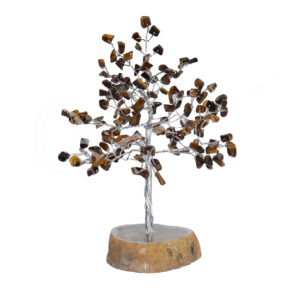 Tiger Eye with Agate Base Gem Tree