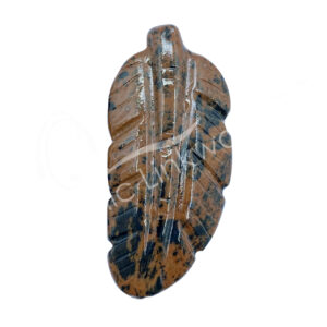 PENDANT - FEATHER OBSIDIAN, MAHOGANY 2"