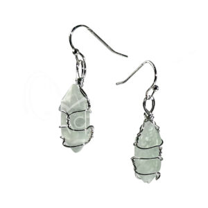 Multicolor Fluorite Brass Silver Plated Earrings