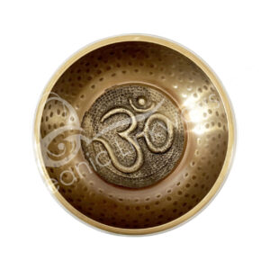 SINGING BOWL - HAND HAMMERED OM OR 5 BUDDHAS 4.75"DIA.