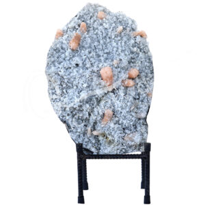 CLUSTER - CHALCEDONY, BLACK WITH APOPHYLLITE & PEACH STILBITE WITH STAND 17 X 11"