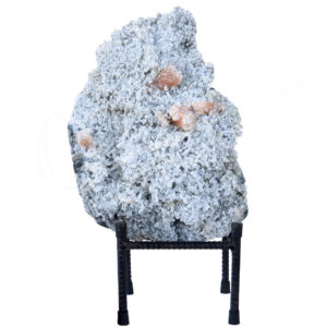 CLUSTER - CHALCEDONY, BLACK WITH APOPHYLLITE & PEACH STILBITE WITH STAND 15 X 11"