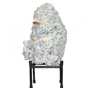 CLUSTER - CHALCEDONY, BLACK WITH APOPHYLLITE & PEACH STILBITE WITH STAND 14 X 10"