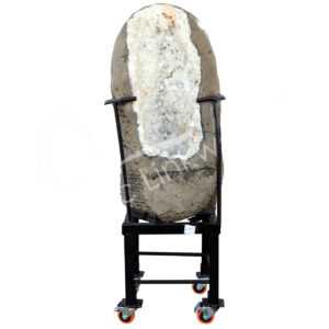 SPECIMEN - APOPHYLLITE & STILBITE ON METAL STAND WITH WHEELS 55 X 16 X 12.5"