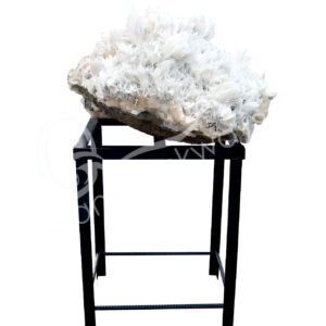 SPECIMEN - APOPHYLLITE & STILBITE ON METAL STAND WITH WHEELS 36 X 21 X 14.5"