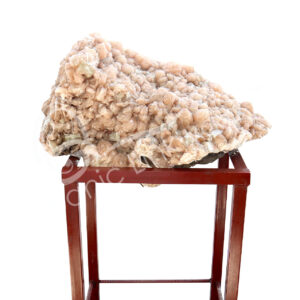SPECIMEN - APOPHYLLITE & STILBITE ON METAL STAND 36 X 21 X 14"