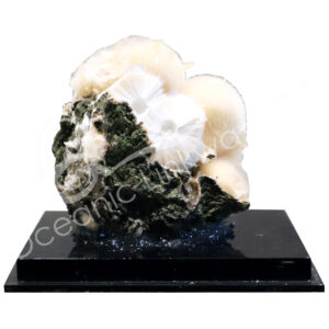 SPECIMEN - MESOLITE ON HEULANDITE IN MATRIX 3.25 X 4.25 X 4.25"