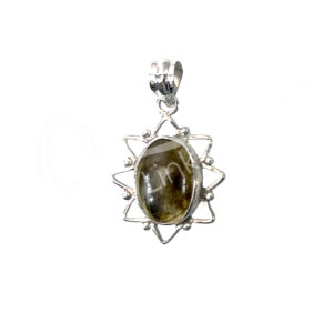 (CLOSE OUT) STERLING SILVER - PENDANT LABRADORITE 35-45 MM