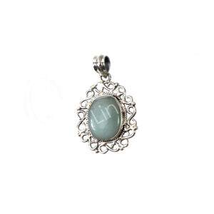 (CLOSE OUT) STERLING SILVER - PENDANT AQUAMARINE 45-65 MM