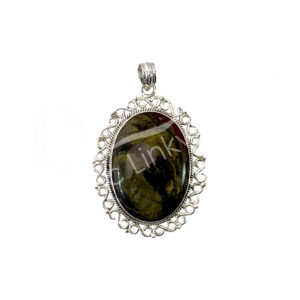(CLOSE OUT) STERLING SILVER - PENDANT AGATE, DENDRITIC 50-70 MM
