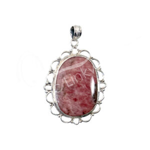 (CLOSE OUT) STERLING SILVER - PENDANT  JASPER, PINK 50-65 MM