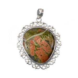 (CLOSE OUT) STERLING SILVER - PENDANT UNAKITE 45-60 MM
