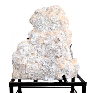 SPECIMEN - SCOLECITE ON PINK STILBITE WITH STAND ON WHEELS 50 X 32 X 25"