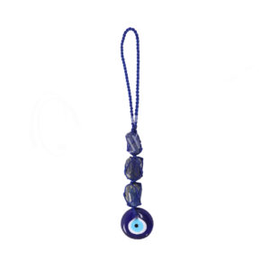 Sodalite in Cord Net Evil Eye Hanging