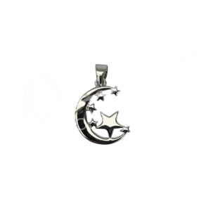 Moon and Stars Sterling Silver Pendant