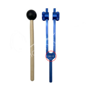 (CLOSE OUT) TUNING FORK - SPELLING ERROR THIRD EYE CHAKRA TUNED WITH STICK & BAG 7.5"L