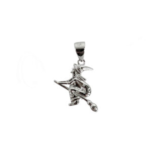 Flying Witch Sterling Silver Pendant